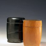 black and orange tea caddies salt